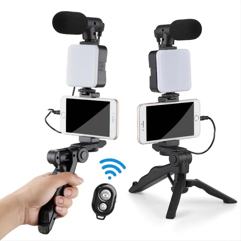 Photography Led Lighting Kit - Kit Vlog ponsel pintar dengan Tripod,