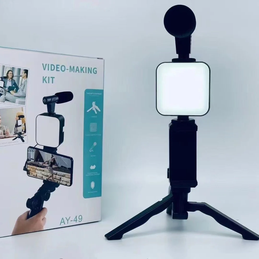 Photography Led Lighting Kit - Kit Vlogging Ponsel Pintar dengan Tripod