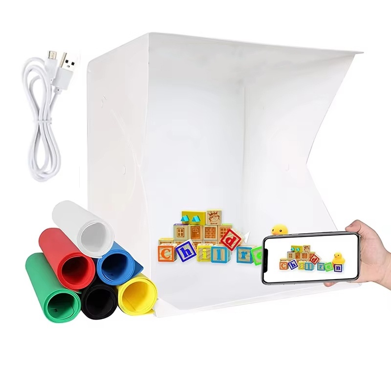 Photography Led Lighting Kit - Kotak Lampu Lipat Portabel untuk Fotografi,