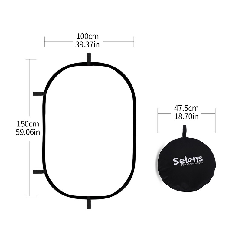 Photography Lighting Reflectors - 100X150CM Reflektor Oval Lipat Papan Cahaya