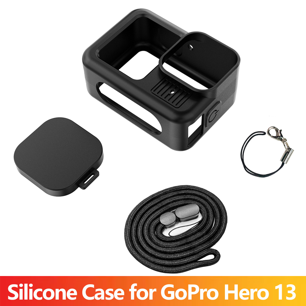 Gopro Action Camera Hero 13 Black - Casing Pelindung Silikon Penutup Lensa Tali