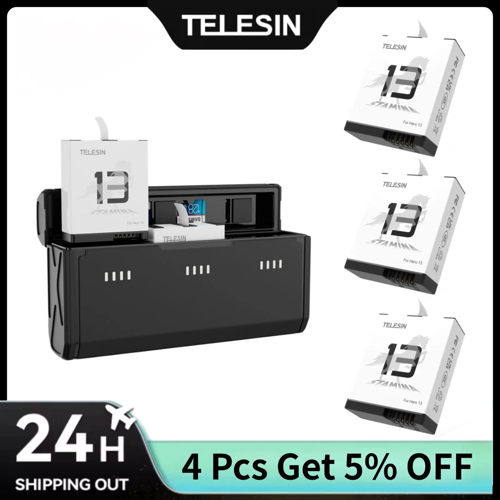 TELESIN Kotak Pengisian Daya P - Gopro Action Camera Hero 13 Black ulasan dan harga