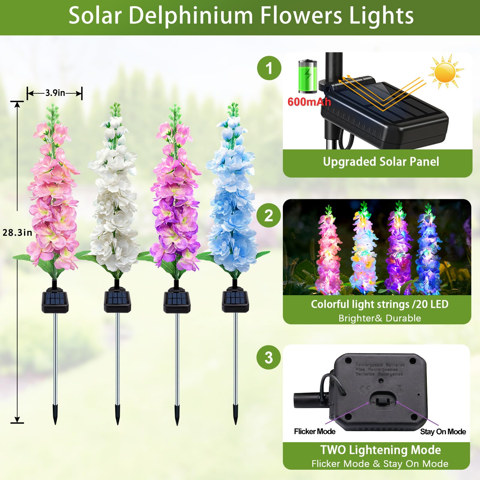 Lampu Taman Tenaga Surya, Lamp - Flower Photography Led Lighting Pack ulasan dan harga