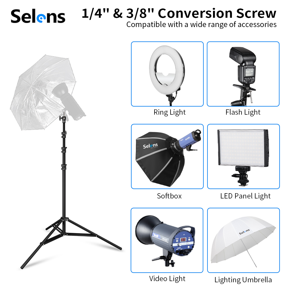 Statif Lampu Selens 2.2~3.95m  - Photography Lighting Reflectors ulasan dan harga
