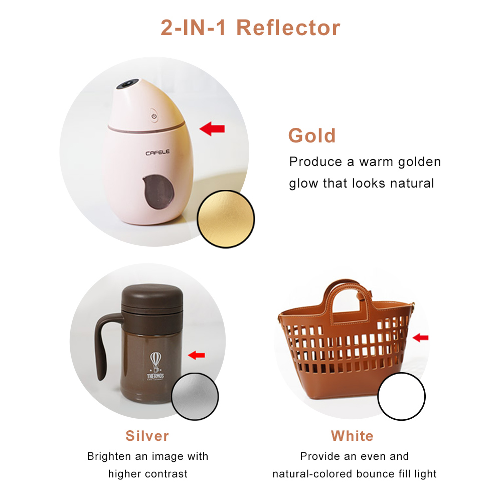 Reflektor Portabel Bulat 2in1  - Photography Lighting Reflectors ulasan dan harga